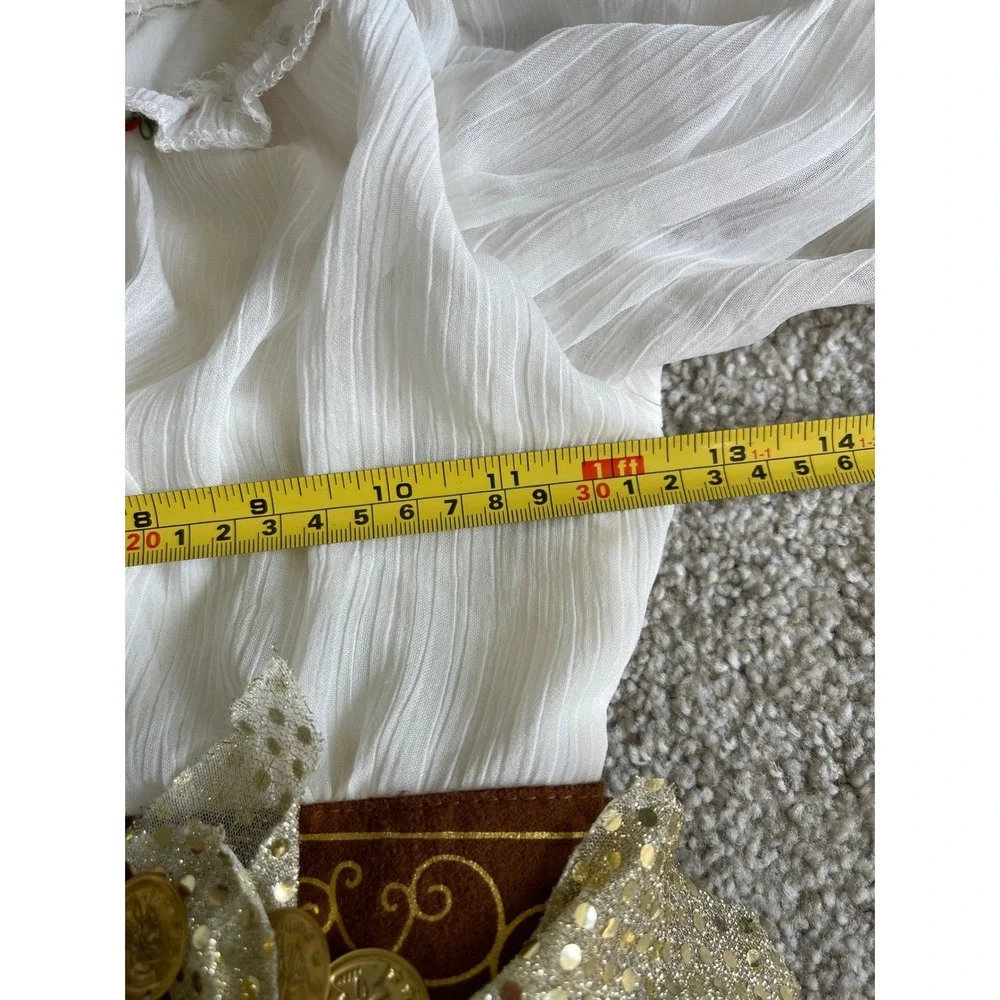 Fortune Teller Gypsy Costume Girls Medium 8-10 Red Velvet Gold Coin Sequin Dress